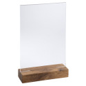 Stand up sign holder w.wood base A5 port/ Pc.