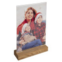 Stand up sign holder w.wood base A5 port/ Pc.