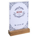 Stand up sign holder w.wood base A5 port/ Pc.
