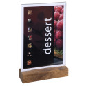 Porte-visuel avec socle en bois vertical A5/ Pce
