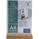 Stand up sign holder w.wood base A4 port/ Pc.