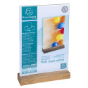 Stand up sign holder w.wood base A4 port/ Pc.