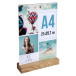 Stand up sign holder w.wood base A4 port/ Pc.