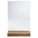 Stand up sign holder w.wood base A4 port/ Pc.