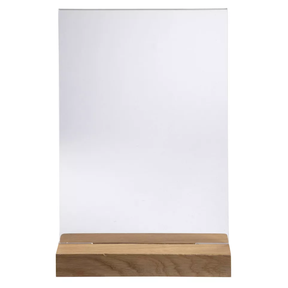 Porte-visuel avec socle en bois...