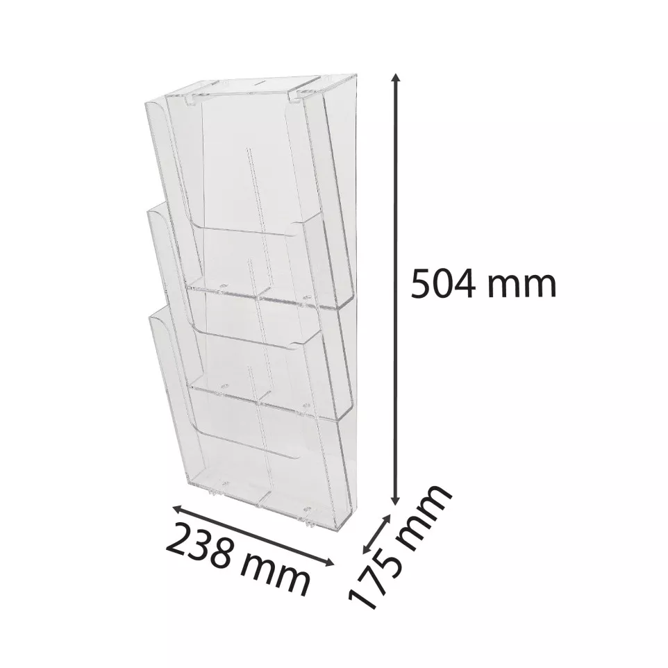 WALL RACK A4 PORTRAIT (3) clear/ Pc.