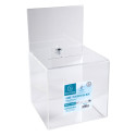 Urne transparente fermable à clé 21X21 cm avec encart A5/ Pce