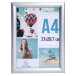Wand poster lijst A4- aluminium/kristal/ St.
