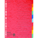 Tabblad recycled karton  A4+ 10tabs-/ St.