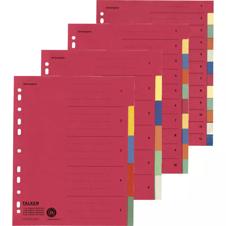 Tabblad recycled karton  A4+ 10tabs-/...