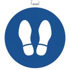 Non-slip adhesive PVC panel Stand here 35 cm/ Pc.