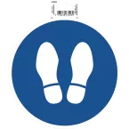 Panneau PVC adhésif antidérapant Obligation arrêt 20 cm/ Pce