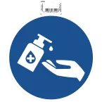 Panneau PVC adhésif antidérapant Gel main obligatoire 20 cm/ Pce