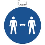 Panneau PVC adhésif antidérapant Gardez vos distances 20 cm/ Pce