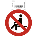 Panneau PVC adhésif antidérapant Interdit de s'assoir 10 cm/ Pce