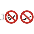 Non-slip adhesive PVC panel No smoking and vaping 10 cm/ Pc.