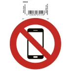 Panneau PVC adhésif antidérapant Téléphone mobile interdit 10 cm/ Pce