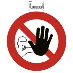 Panneau PVC adhésif antidérapant Accès interdit 20 cm/ Pce