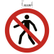 Panneau PVC adhésif antidérapant interdit de marcher / circuler 20 cm/ Pce