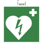 Non-slip adhesive PVC panel Defibrillator 20x20 cm/ Pc.