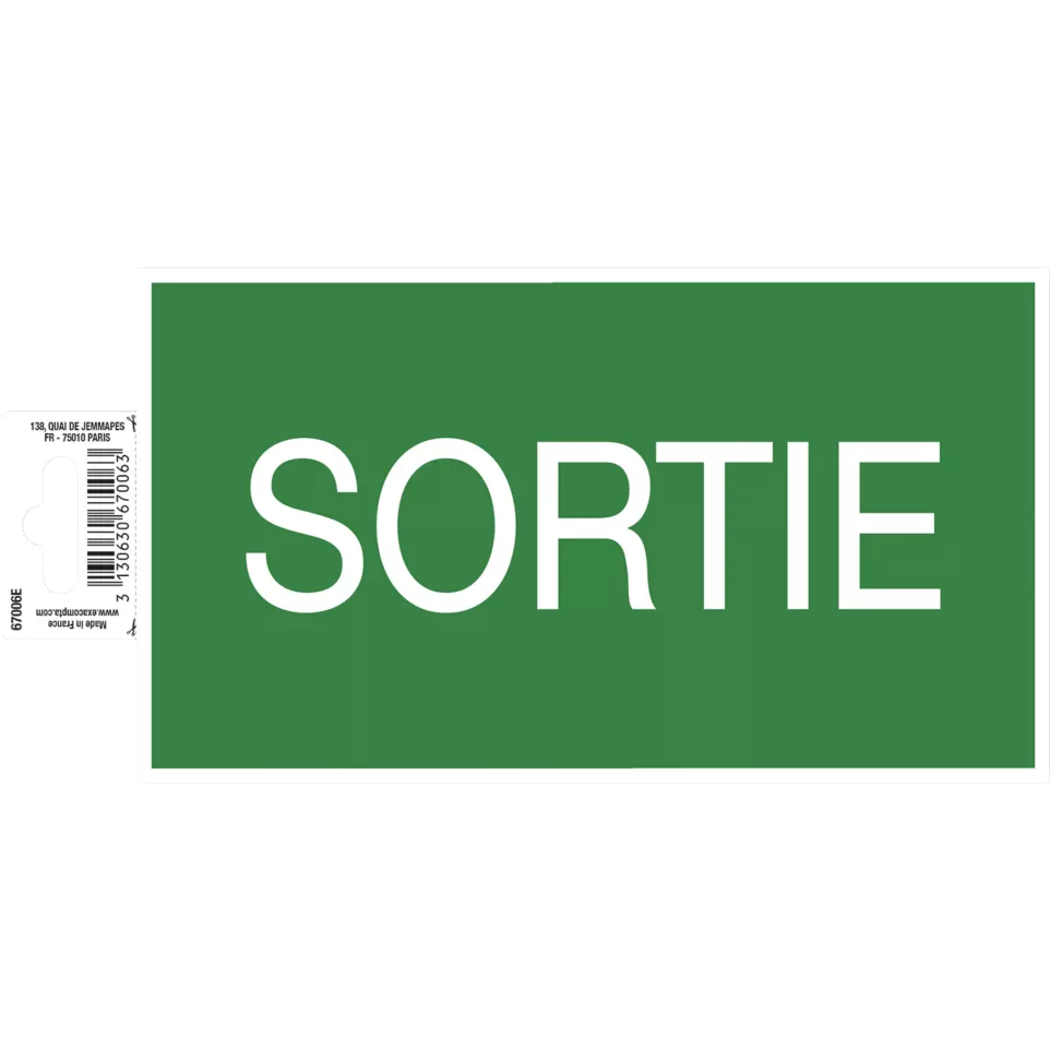 Panneau adhésif sortie 20cm FR-/ Pce