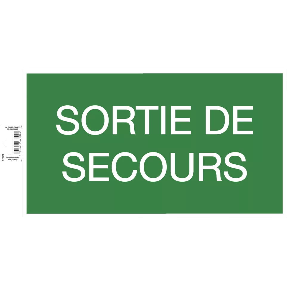 Adhesive panel emergency exit 35x20...