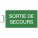 Panneau adhésif Issu-e de secours 20cm FR/ Pce