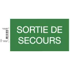 Panneau adhésif Issu-e de secours 20cm FR/ Pce