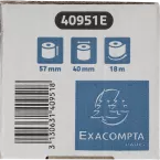 Exacompta Ref: 40951E - 57 x 40mm, Safe Contact 52gsm Thermal Paper Receipt Till Rolls, For PDQ Credit Card Machines, Card Reade