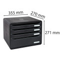 Module de classement Big Box Plus horizon 4 tiroirs Ecoblack/ Pce