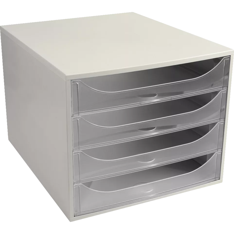 ECOBOX  A4+ 4 laden grijs/kristal-/ St.