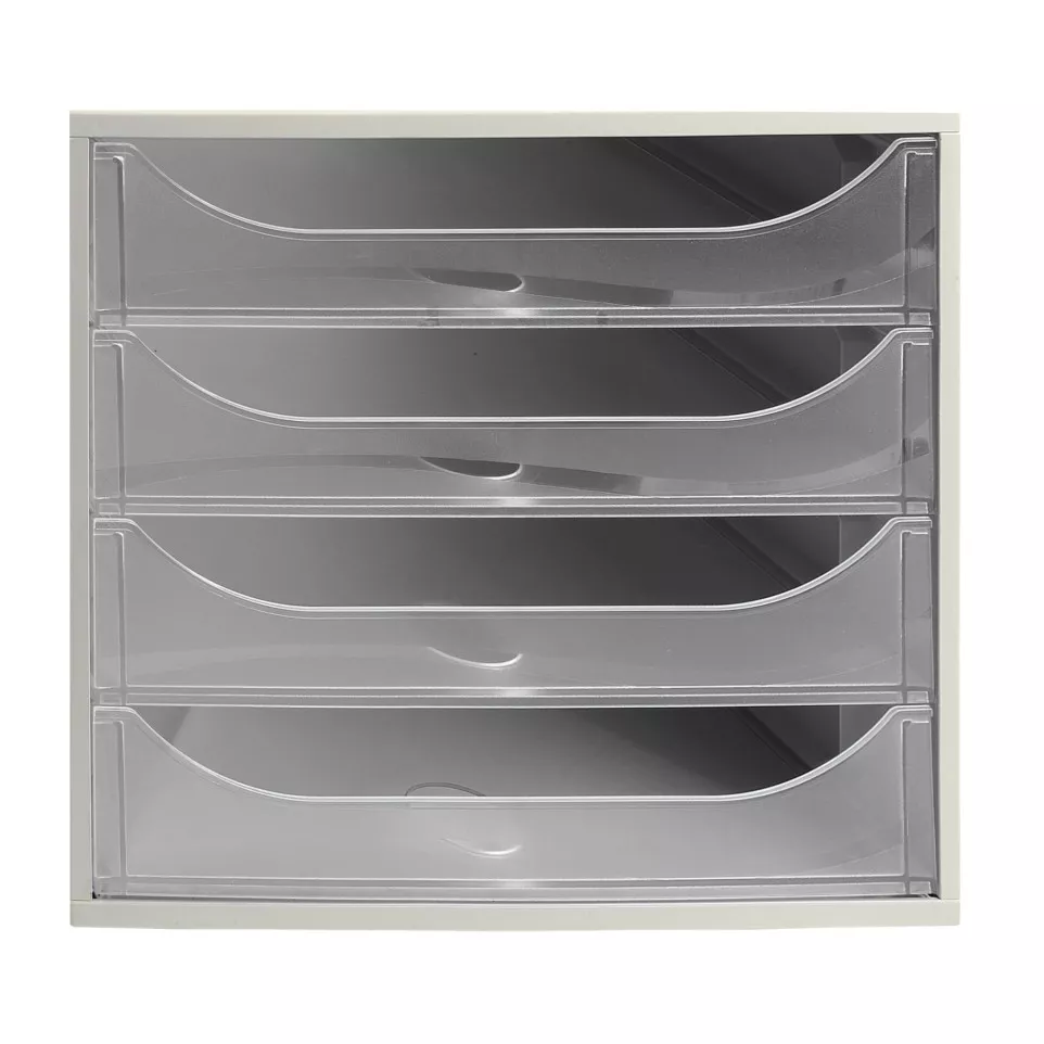 ECOBOX  A4+ 4 laden grijs/kristal-/ St.