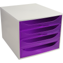 ECOBOX A4+ 4 laden g-rijs/violet transp/ St.