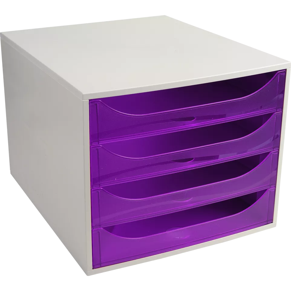 ECOBOX A4+ 4 laden g-rijs/violet...