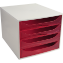 ECOBOX A4+ 4 laden g-rijs/framboos transp/ St.