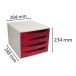 ECOBOX 4draw.Linicolor grey/harlequin tr/ Pc.