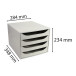 ECOBOX set 4draw. OFFICE grey/night blue/ Pc.