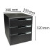 MODULO A4 - 3 drawers ECOBlack black/ Pc.