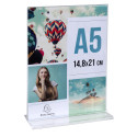 Folderhouder T A5 ve-rticaal transparant/ St.