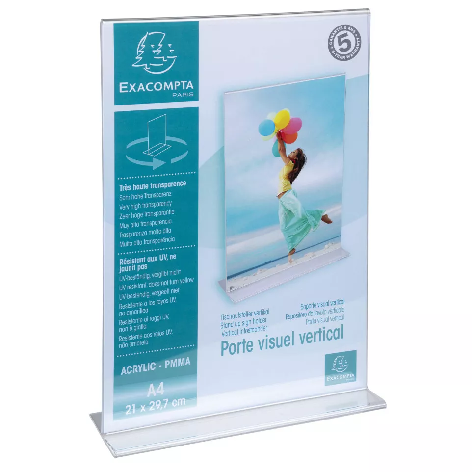 Stand-up sign holder A4 clear/ Pc.