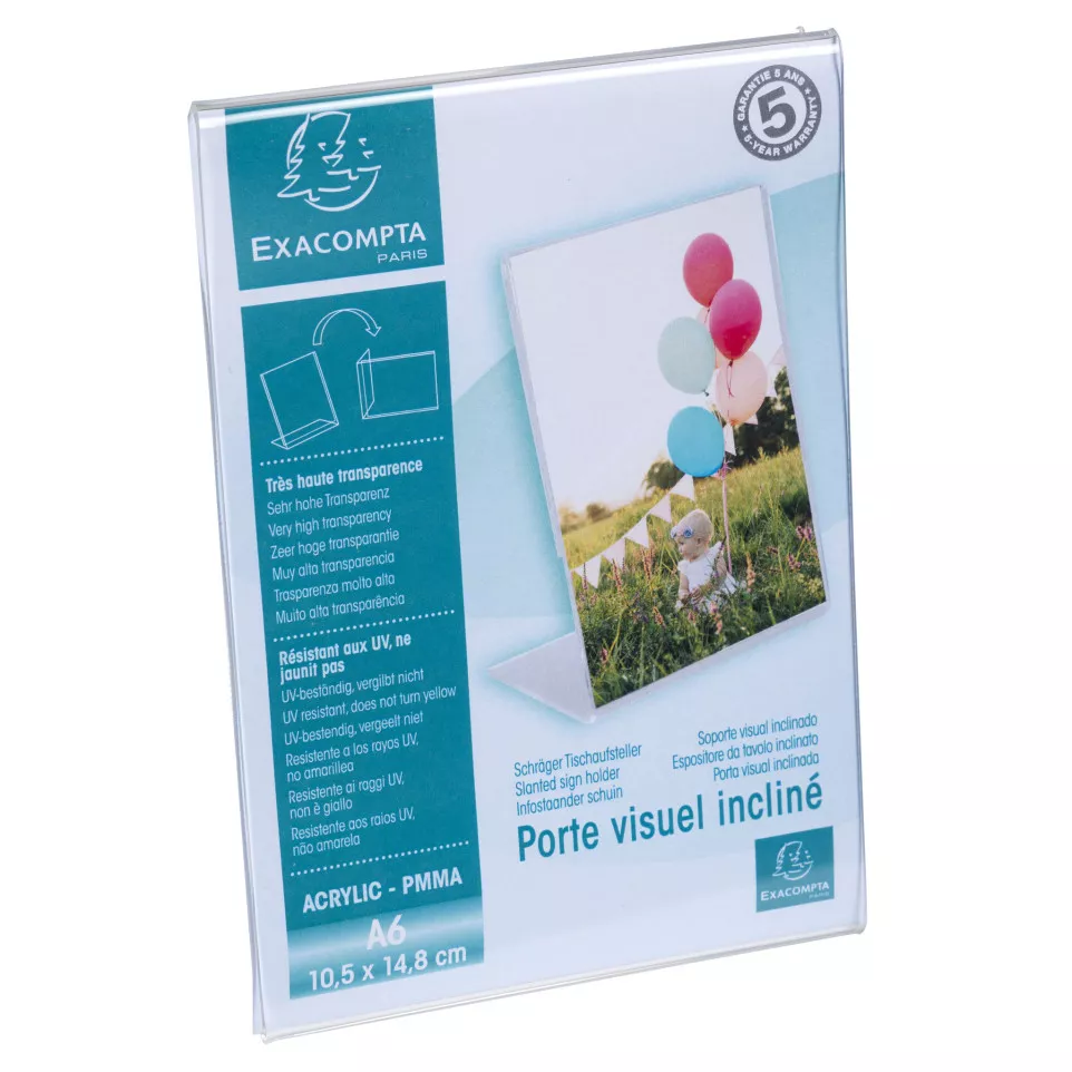 Porte-visuel incliné vertical A6/ Pce
