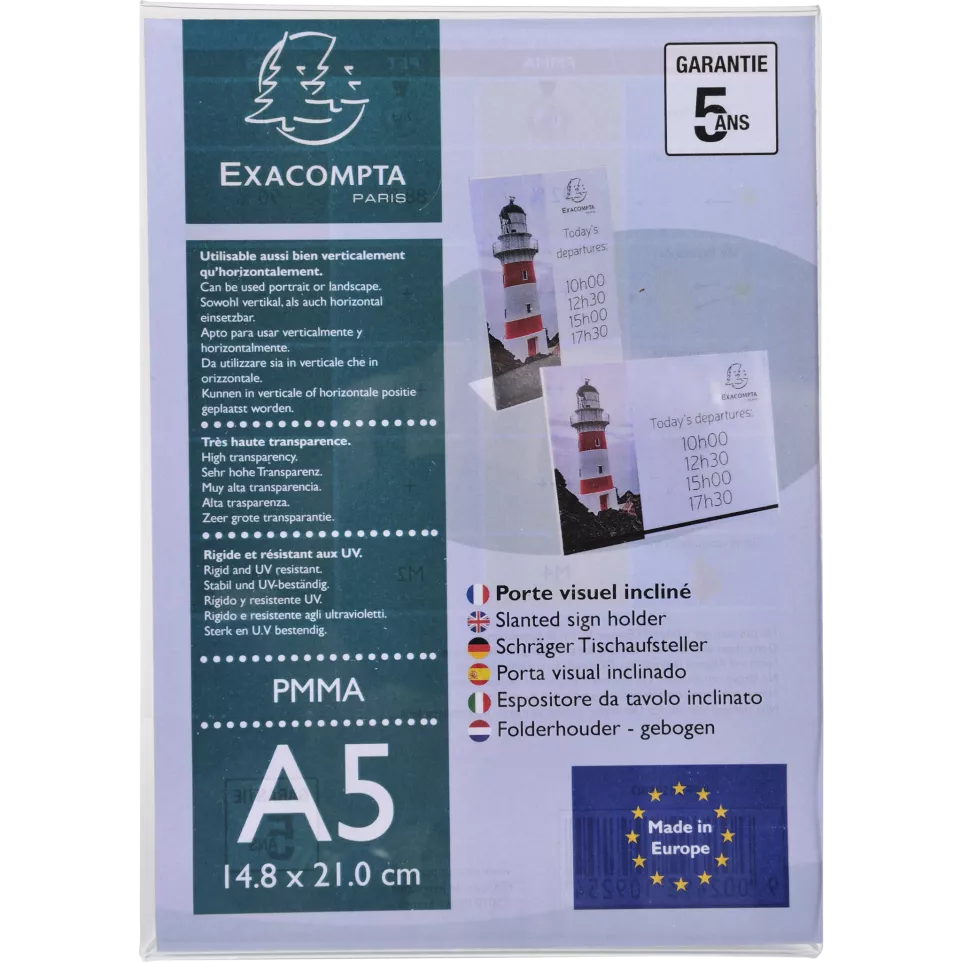 Folderhouder hellend A5 transparant-/...