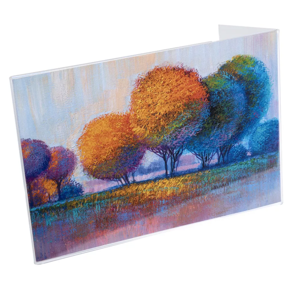 Slanted sign holder A5 clear/ Pc.