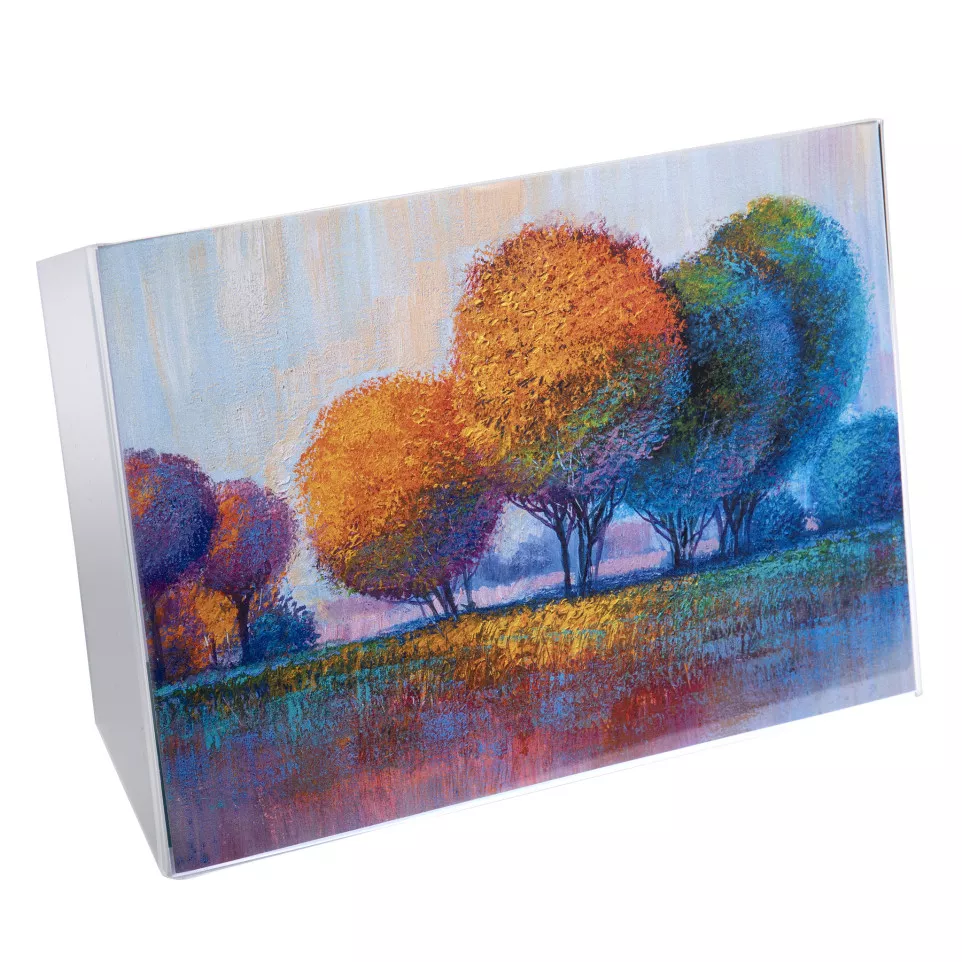 Slanted sign holder A5 clear/ Pc.