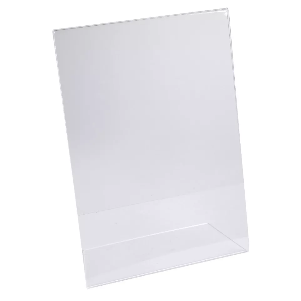 Slanted sign holder A5 clear/ Pc.