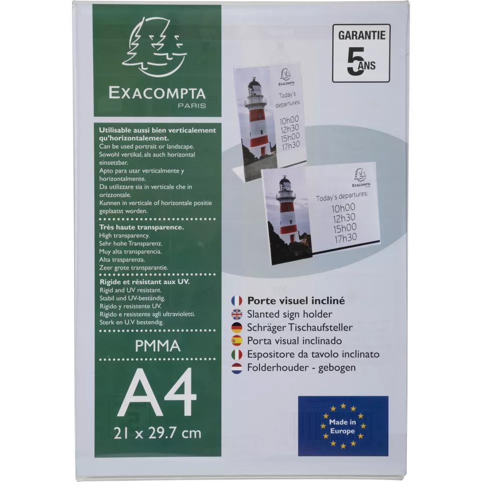 Folderhouder hellend A4 transparant-/...