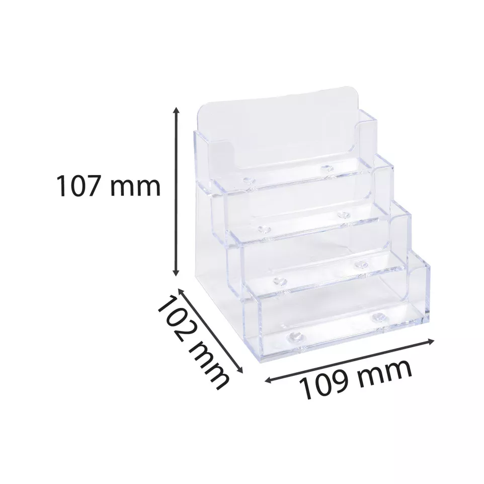 Visitekaarthouder - 4 vakken-/ St.