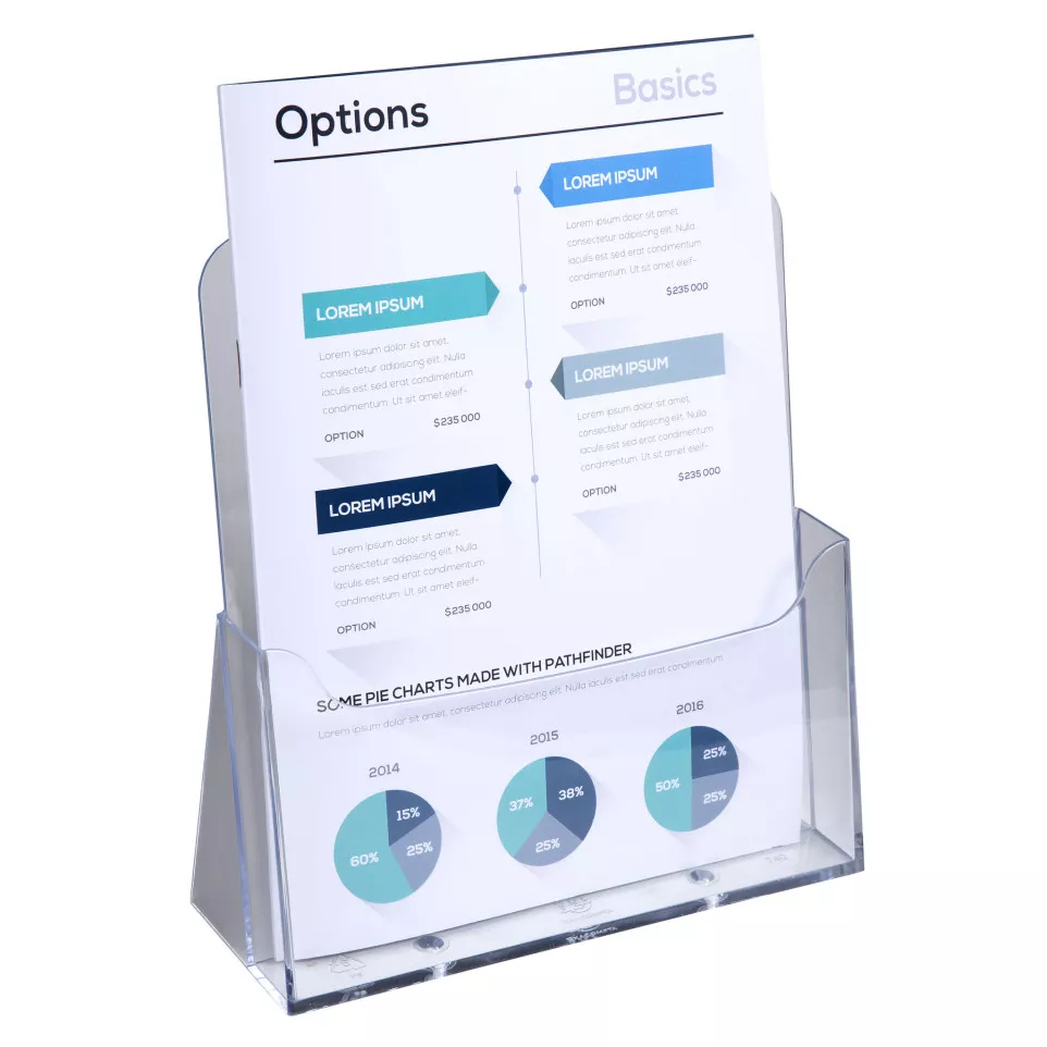 A4 Counter display w. 1 pocket clear/...