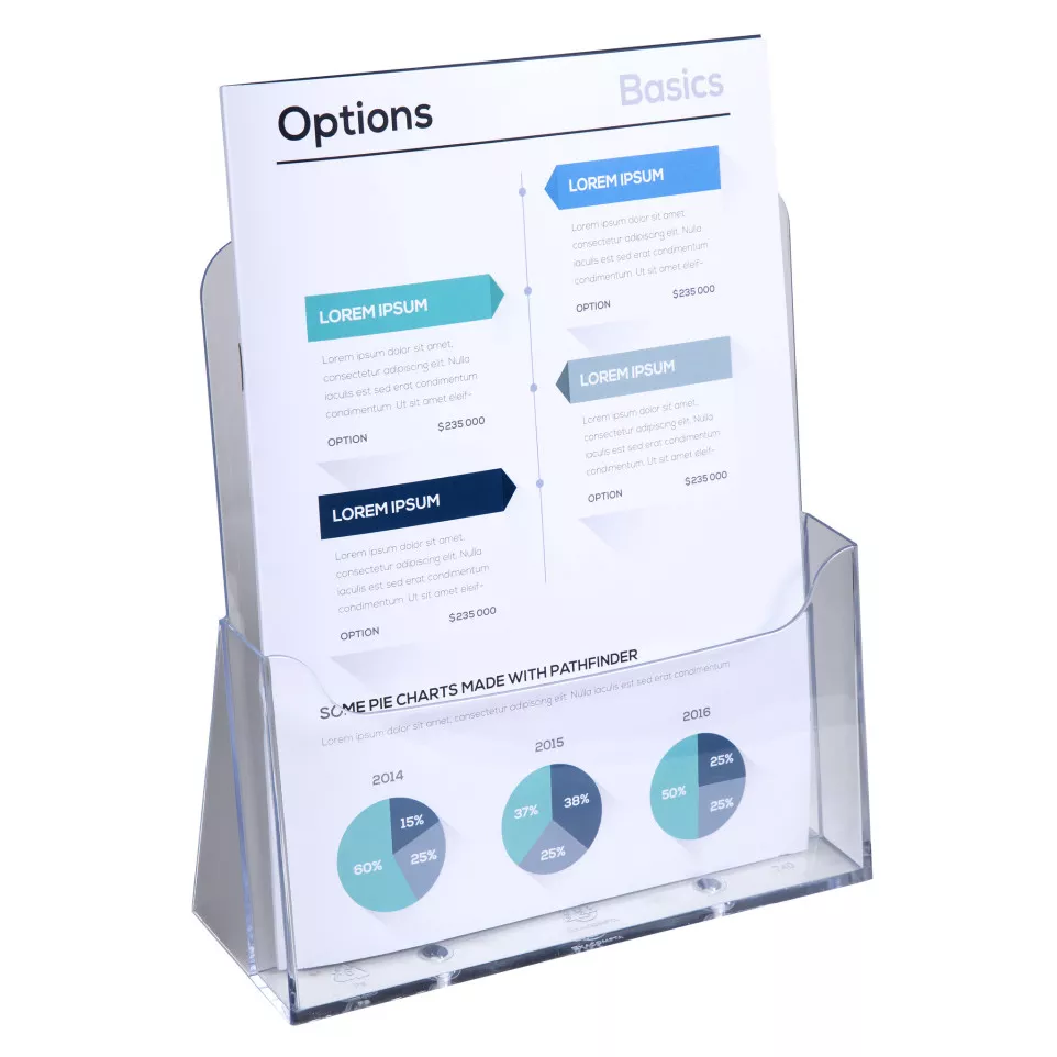 A4 Counter display w. 1 pocket clear/...