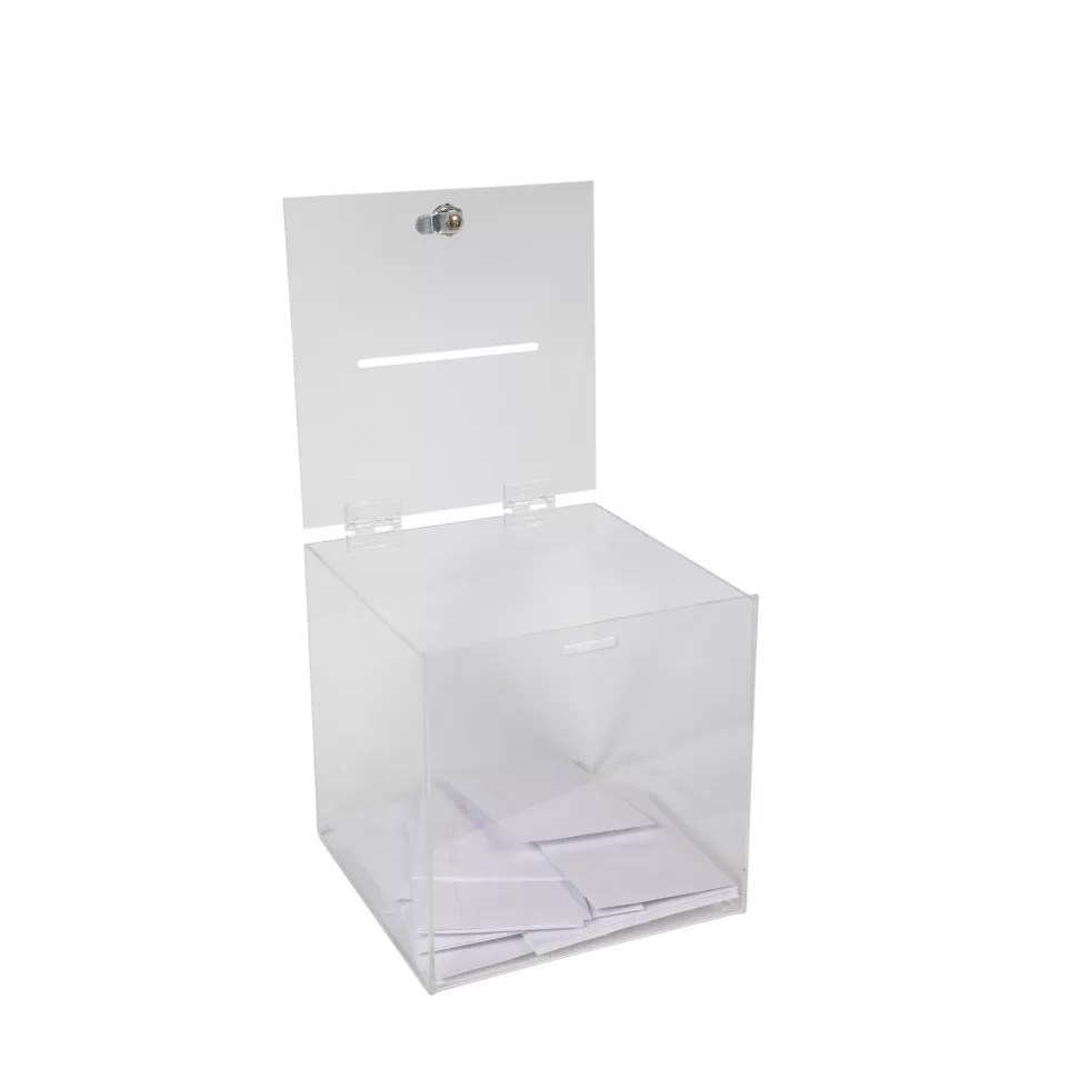 TRANSPARENT SUGG BX W LOCKABLE LID 25...